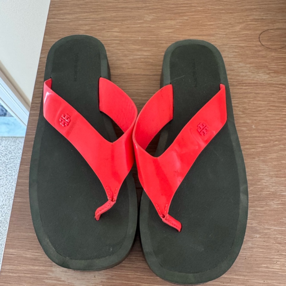 Tory Burch Red and Black Sandals